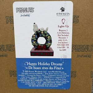 Jim Shore Peanuts SNOOPY SLEEPING ON LED WREATH-HAPPY HOLIDAY DREAMS 6017242